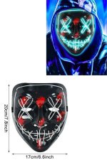 Işıklı Led Maske Parti Eğlence Maskesi Hallowen Neon Maske - Görsel 3