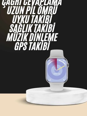 WATCH9 MAX Akıllı Saat Kulaklık Hediyeli Uyku ve Sağlık Takibi Yapabilen Uzun Ömürlü