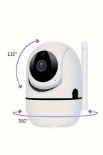 Baby Kamera Kablosuz 720P Beyaz 360 Derece Wifi Kamera Full HD 1080p - Görsel 4