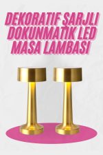 Altın Rengi Masa ve Gece Lambası Dokunmatik Şarjlı Masa Lambası - Görsel 5