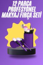 12 Parça Makyaj Fırça Seti Profesyonel Fondöten Allık Far Kontür Fırçası - Görsel 5