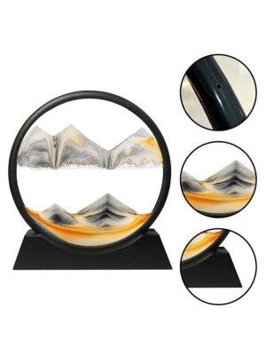 3D LED Işıklı Kum Saati Gece Lambası Hareketli Sulu Kum Saati Orta Boy