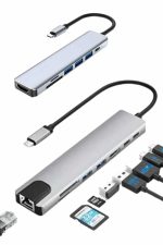 8 Port Çoklayıcı Macbook Ile Uyumlu Çoğaltıcı Type-C dönüştürücü TF SD kart - Görsel 2