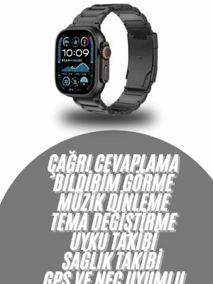 HAINOTEKO Akıllı Saat Arama Konuşma GPS ve NFC Özelliği 3 Kordonlu Amoled Ekran
