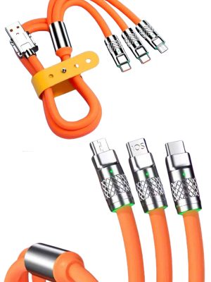 Çoklu Şarj Kablosu USB Type-C İOS Uyumlu 120W Hızlı Şarj Kablosu