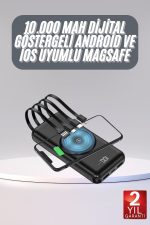 Kablosuz Çoklu Şarj Girişli 10.000 Mah Kablolu Powerbank Taşınabilir - Görsel 5