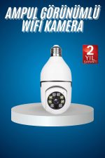 Wifi Güvenlik Kamerası Çift kameralı Ampule Takılabilir Sensörlü - Görsel 5