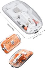 Sessiz Tıklama Çift Modlu Bluetooth Ve Alıcı Şeffaf Mouse Fare - Görsel 4