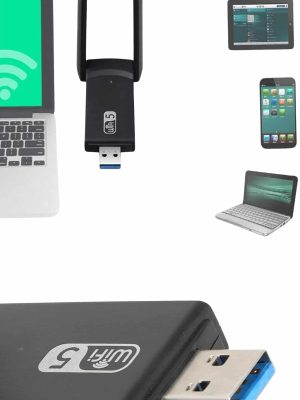 Mbps Wifi Alıcı Kablosuz Wifi Adaptörü Çift Band Çift Antenli