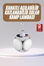Katlanabilir Askılı Kamp Lambası 5 Kanatlı Pratik Güneş Enerjili - Görsel 5