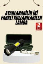 Uzun Menzilli Şarjlı El Feneri Uzun Ömürlü Led Işık Lamba - Görsel 5