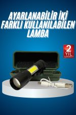 Led Lamba El Feneri Küçük Taşınabilir USB Şarjlı Acil Durum Lambası - Görsel 5