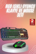 RGB Işıklı Gaming Oyuncu Klavye Q Klavye Mouse Hediyeli - Görsel 5