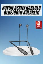 Boyun Bantlı Kablolu Yüksek Ses Kaliteli Bluetooth Kulaklık Uzun Pil Ömrü 100 saat sarj - Görsel 5