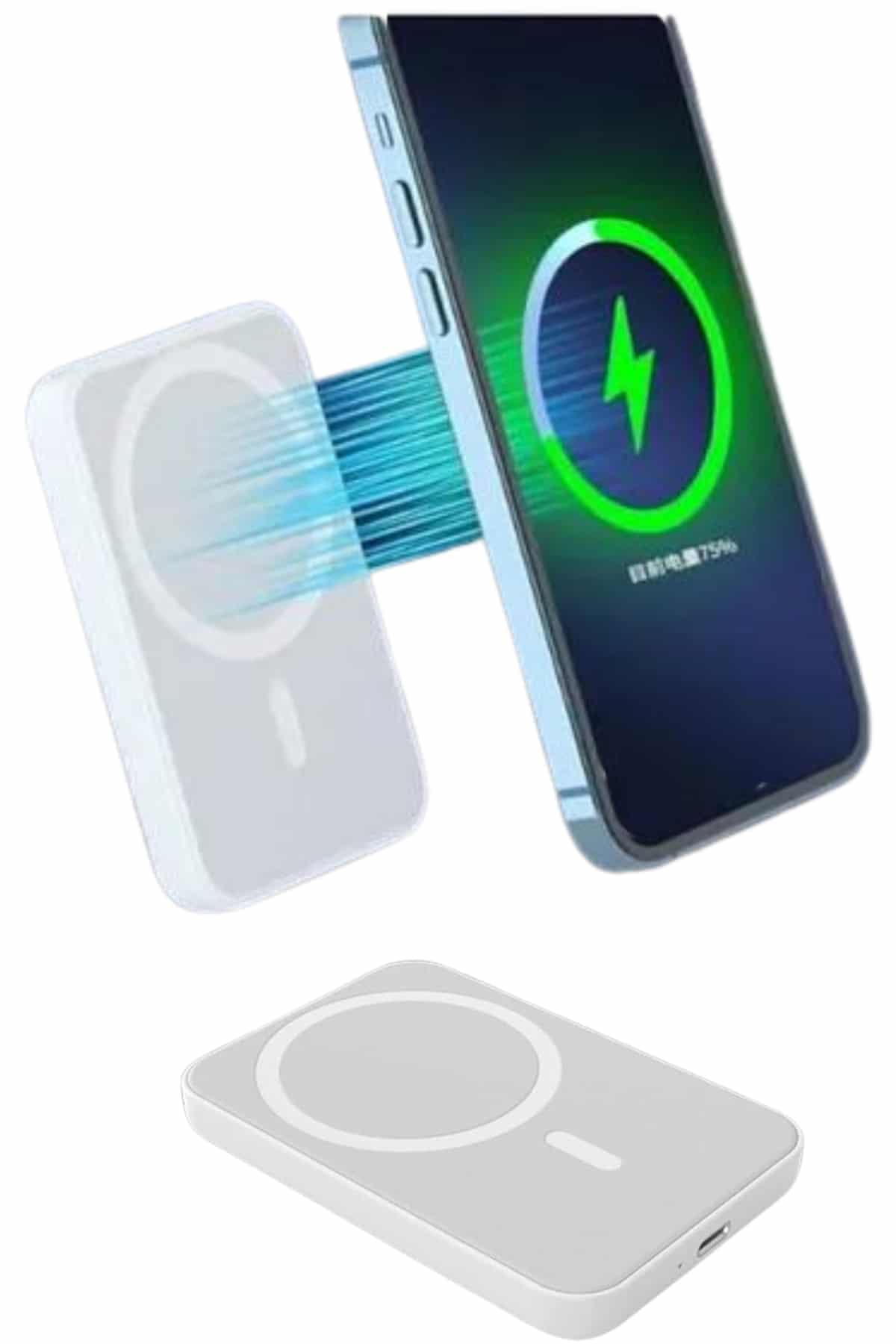 1214932_3-103.jpg İOS Uyumlu Magsafe Kablosuz 15w Şarj Powerbank Magesafe - Görsel 1