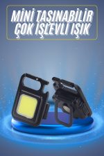 Kamp Çadır Lambası Şarjlı El Feneri Işıldak Anahtarlık Mini Mıknatıslı - Görsel 5
