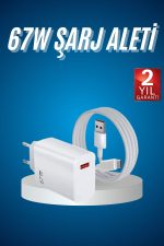 Hızlı Şarj Aleti Adaptörü Kablo Seti 67W Uzun Ömürlü Beyaz - Görsel 5