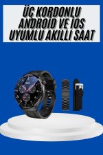Amoled Ekran GT42 Akıllı Saat Üç Kordonlu İOS Android Uyumlu - Görsel 5