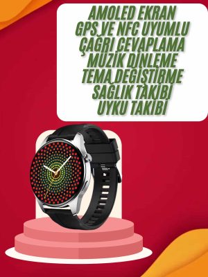 Yuvarlak Kasa 46mm HK HERO4 Akıllı Saat Android Ve IOS Uyumlu Uyku ve Sağlık Takibi