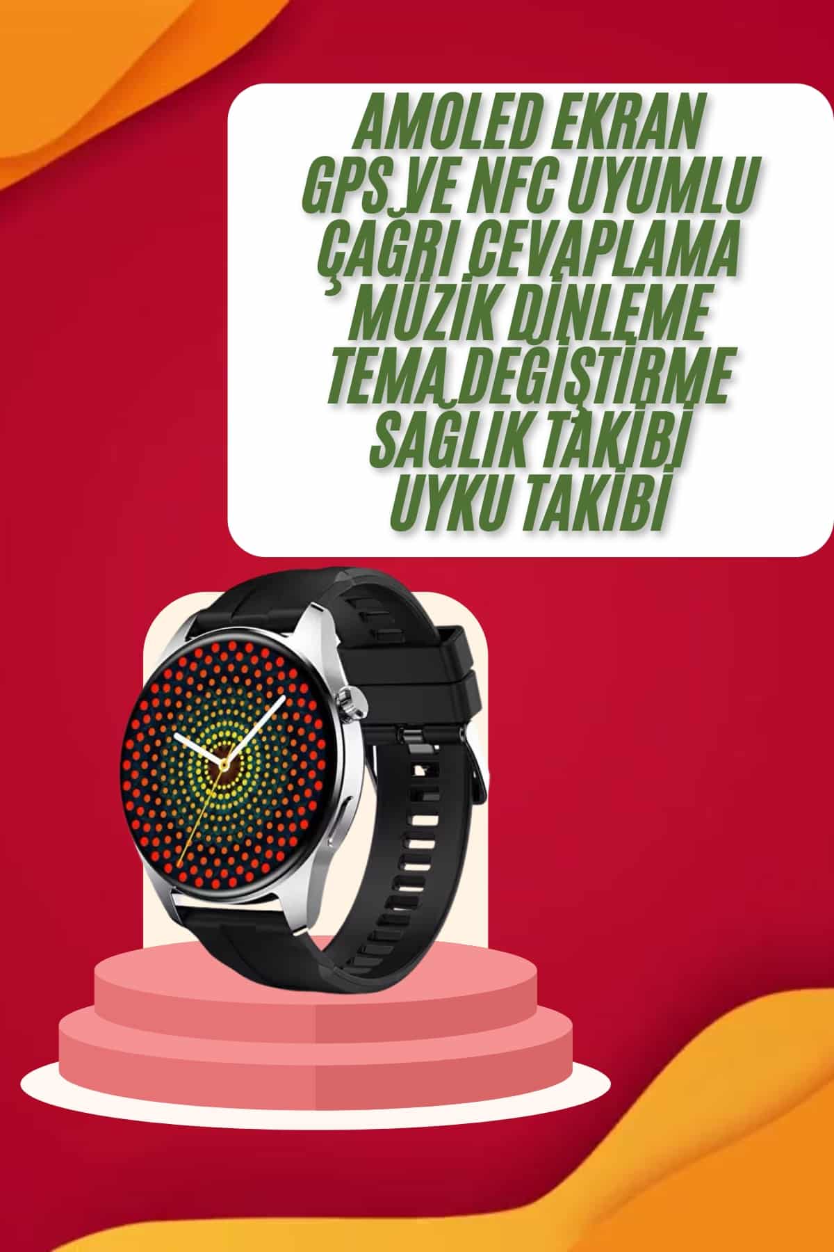 1215070_7-51.jpg Yuvarlak Kasa 46mm HK HERO4 Akıllı Saat Android Ve IOS Uyumlu Uyku ve Sağlık Takibi - Görsel 1