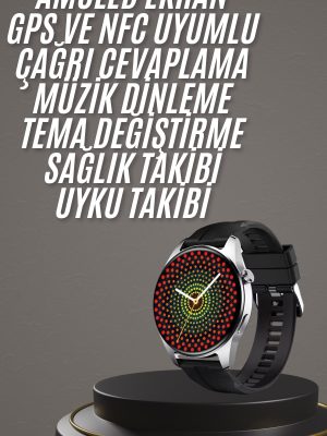 HK HERO4 Akıllı Saat 1.5 Inç Amoled Ekran Çift Kordonlu GPS NFC Uyumlu