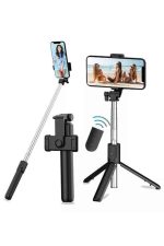Tripod Selfie Çubuğu Bluetooth Kumandalı Kablosuz Led Işıklı - Görsel 4