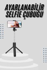 Tripod Selfie Çubuğu Bluetooth Kumandalı Kablosuz Led Işıklı - Görsel 5