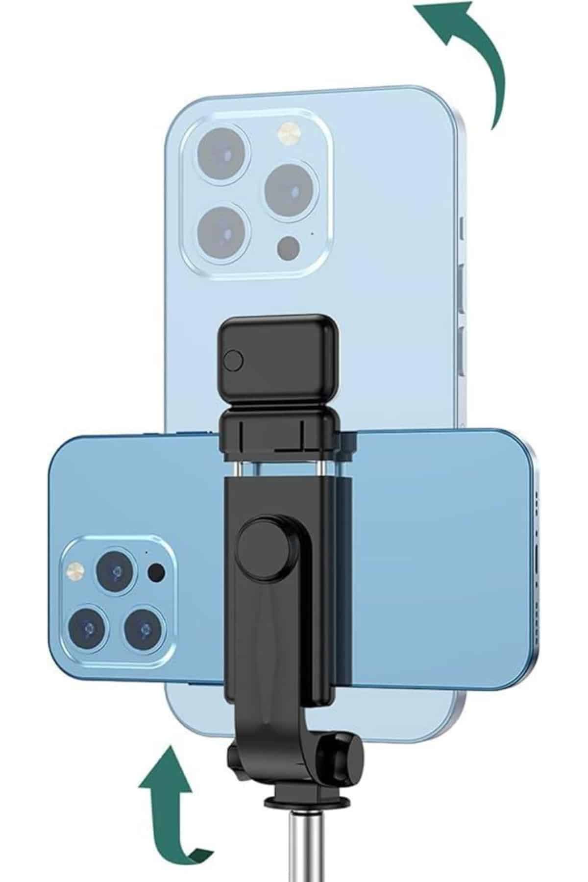 1215079_7-48.jpg Tripod Selfie Çubuğu Bluetooth Kumandalı Kablosuz Led Işıklı - Görsel 1