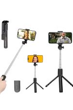 Tripod Selfie Çubuğu Bluetooth Kumandalı Kablosuz Led Işıklı - Görsel 3