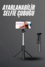 Selfie Çubuğu Tripod Bluetooth Kumandalı Selfie Çubuğu Telefon Tutucu - Görsel 5
