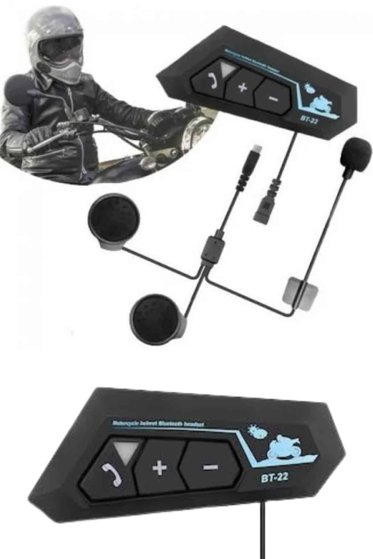 1215110_7-38.jpg Yeni Nesil Dinleme Ve Konuşma Özellikli Intercom Kask Kulaklığı 5.0 Bluetooth - Görsel 1