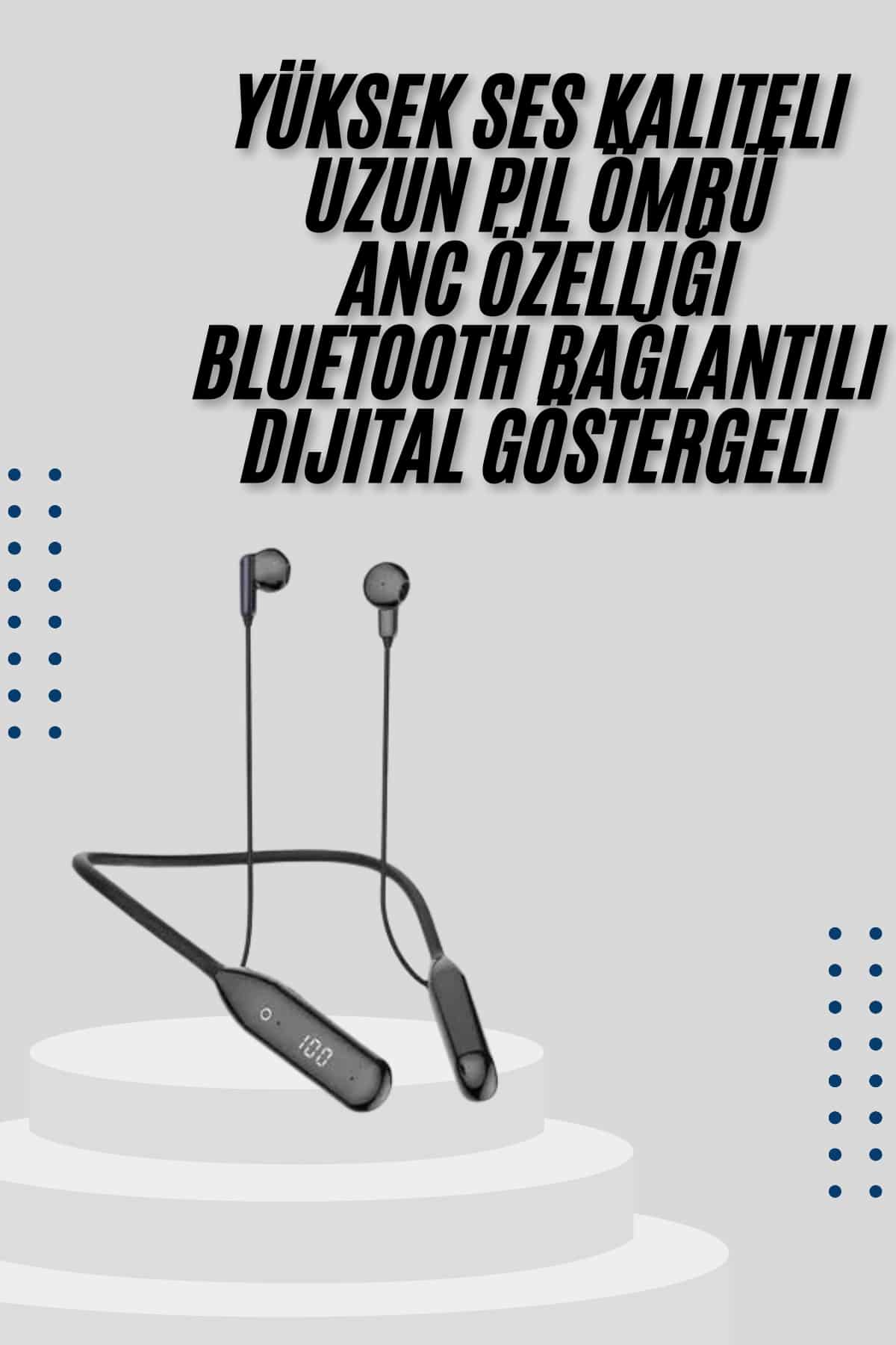 1215156_12-21.jpg Kablolu Kulak İçi Bluetooth Kulaklık 100 Saat ANC Özellikli Boyun Bantlı - Görsel 1