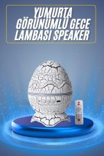 Bluetooth Hoparlör Dinozor Yumurtası Gece Masa Lambası Projektör - Görsel 5