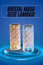 Yeni Nesil Modern Kristal Masa ve Gece Lambası Dokunmatik Renk Değiştirebilen - Görsel 5
