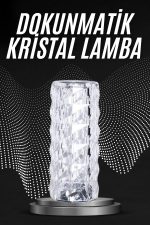 Kristal Lamba Masa Lambası Şarjlı Masa Lambası Dokunmatik Sensör Usb Şarjlı - Görsel 5
