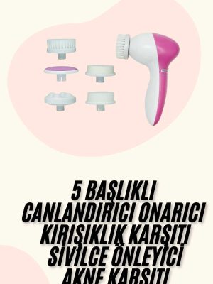 5 Başlıklı Titreşimli Cilt Temizleme Seti Canlandırıcı ve Onarıcı