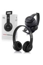 Bluetooth Kablosuz Kulaklık Siyah Wireless 5.0 Kulak Üstü Uzun Pil Ömrü - Görsel 2
