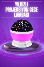 Yıldız Görünümlü Gece Lambası Renkli Masa Lambası Gökyüzü Projeksiyon - Görsel 5
