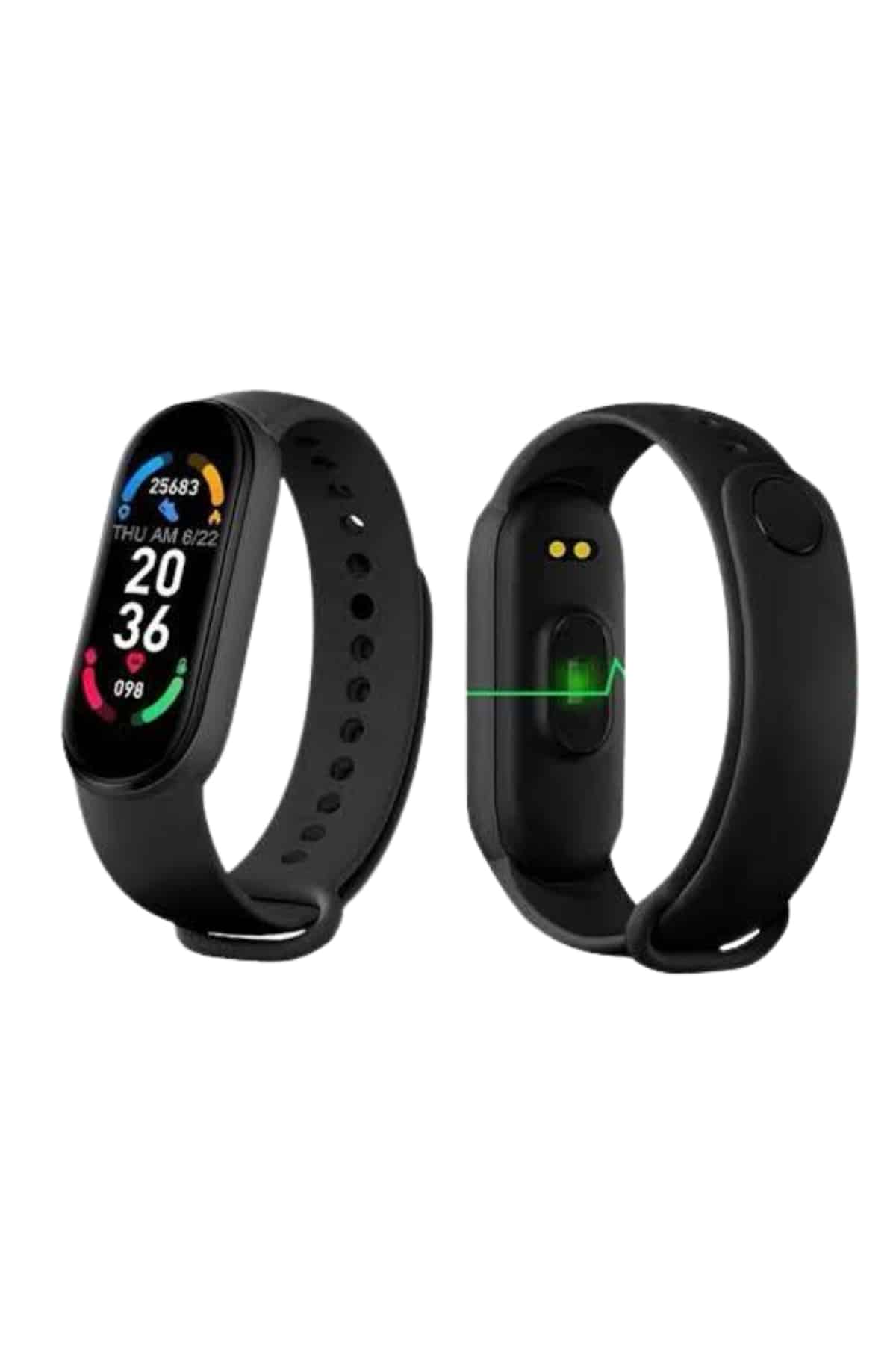 1215297_13-2.jpg M6 Akıllı Bileklik Siyah Adımsayar Spor Takibi Android ve İOS Uyumlu - Görsel 1