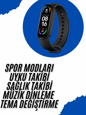Akıllı Uyumlu Bileklik M6 Adımsayar Spor Modları Çağrı Görme Türkçe Menü