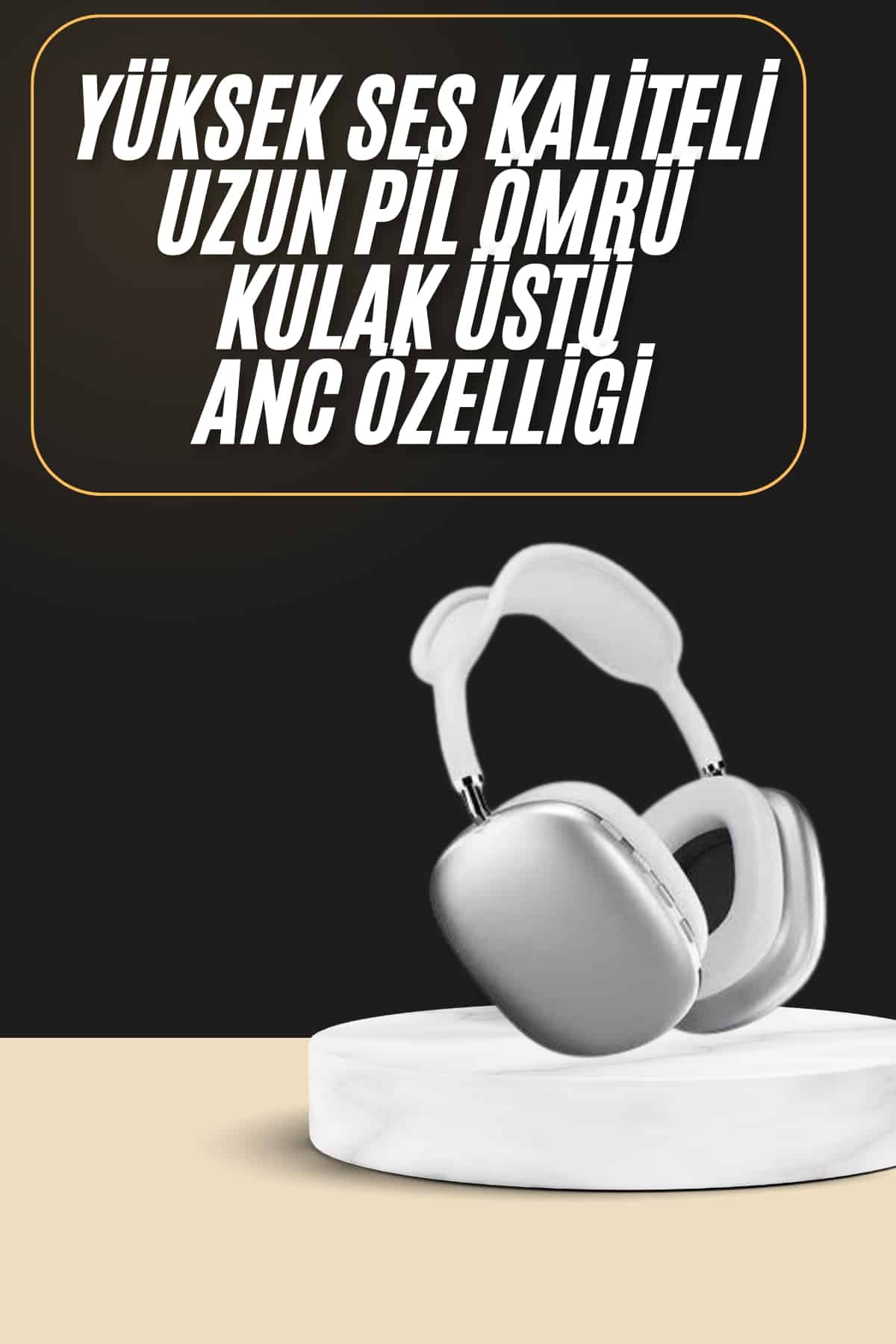 1215328_12-88.jpg 2025 Model Kulak Üstü Kablosuz Bluetooth Kulaklık Gürültü Azalta Uzun Pil - Görsel 1