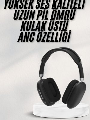 Yeni Nesil Bluetooth Kulaklık Kulak Üstü ANC Özelliği Yüksek Ses Kaliteli