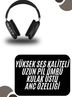 Kulak Üstü Kablosuz Bluetooth Kulaklık Yumuşak Süngerli SD Kart Girişli