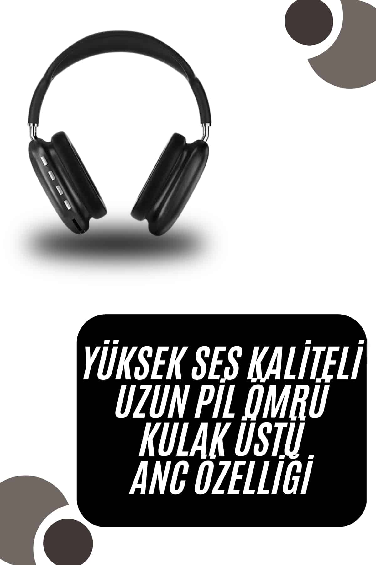 1215330_2-149.jpg Kulak Üstü Kablosuz Bluetooth Kulaklık Yumuşak Süngerli SD Kart Girişli - Görsel 1