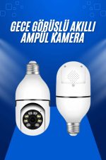 Ev Kamerası Wifi Kamerası Gece Görüşlü Akıllı Ampül Kamera - Görsel 5
