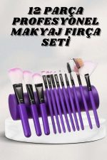 Makyaj Fırçası 12 Parça Set Yumuşak Uçlu Göz Makyajına Uygun Hafif ve Taşınabilir Çanta - Görsel 5