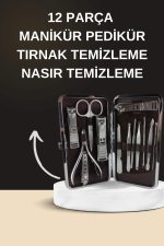 Elektrikli Manikür Pedikür Seti İkili Set 12 Parça Tırnak Bakımı Törpü Protez Çıkarma