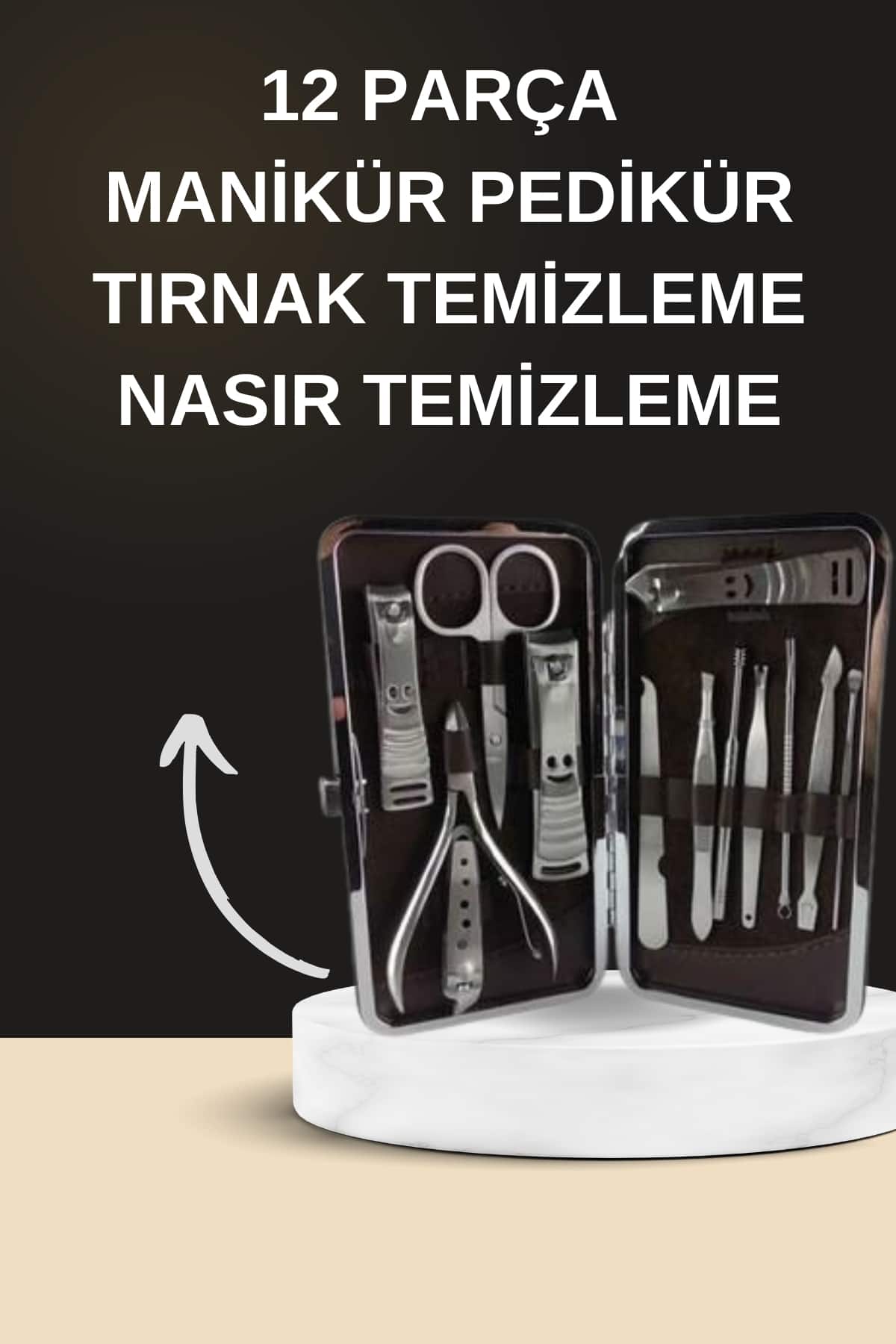 1215572_2-46.jpg Elektrikli Manikür Pedikür Seti İkili Set 12 Parça Tırnak Bakımı Törpü Protez Çıkarma - Görsel 1