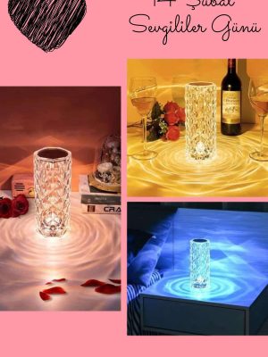 Sevgililer Gününe Özel Romantik Kristal Gece Lambası Sevgiliye Hediye