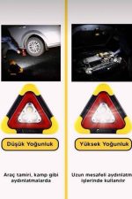 Solar Şarjlı Çok Fonksiyonlu Reflektör Işıklı Ikaz Lambası Acil Durum Reflektörü Acil Durum Uyarı Lambası - Görsel 4